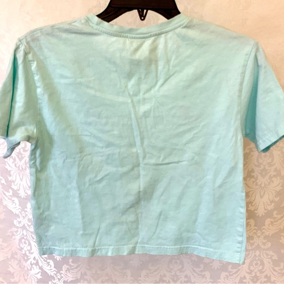 Champion Junior/Girls Cropped T-Shirt Teal SZ (M) Embroidered lettering on front - Picture 2 of 4